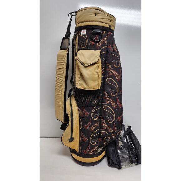 Vintage Paisley 3-Way Golf Cart Bag By Ron Miller Pro Model w/ Rain cover - Picture 4 of 14